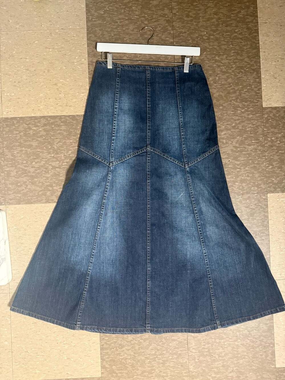 Harold's Denim Skirt Size 6 Blue Maxi Fishtail Mermaid Seamed
